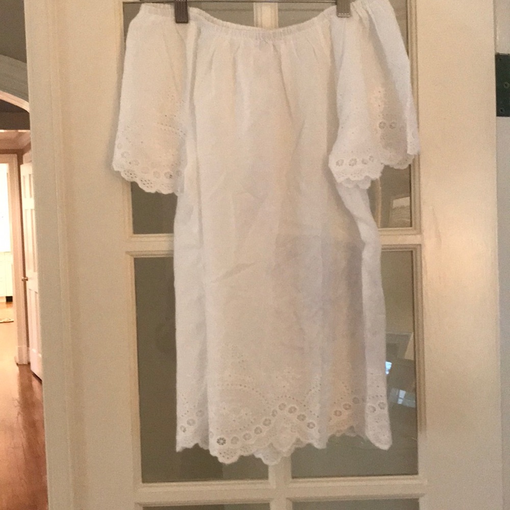 NWT! White eyelet off the shoulder top